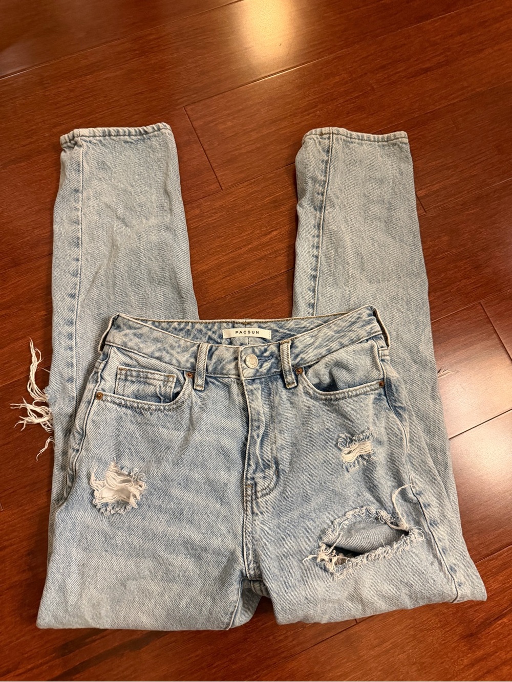 PacSun Light Blue Distressed Mom Jeans